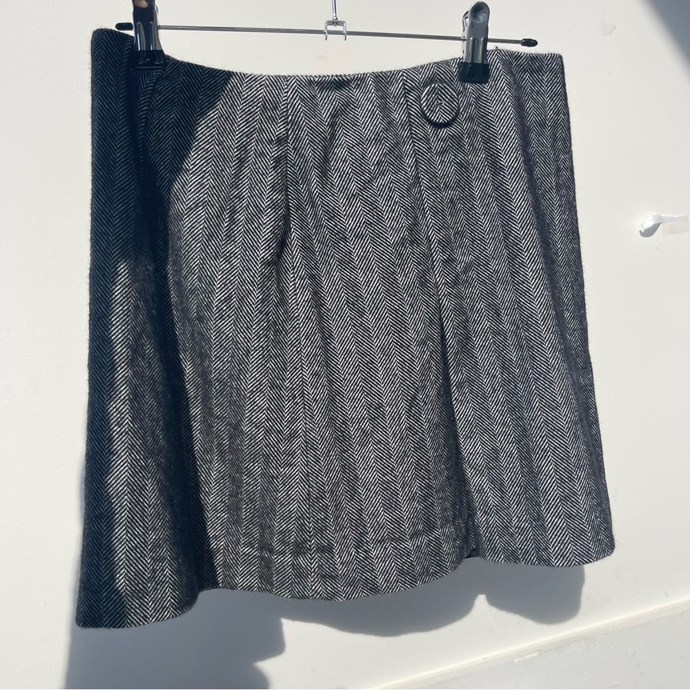 Wool Blend Vintage The Limited Mini Skirt | Herringbone Gray